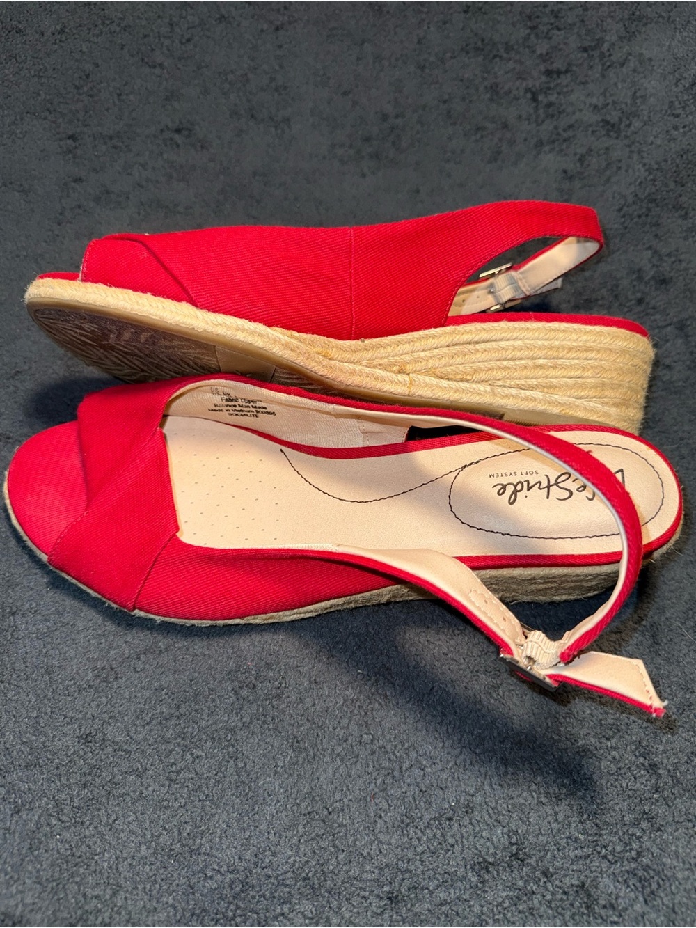 LifeStride Socialite Women's Red Espadrille small wedge Slingbacks size 11 - Picture 6 of 8